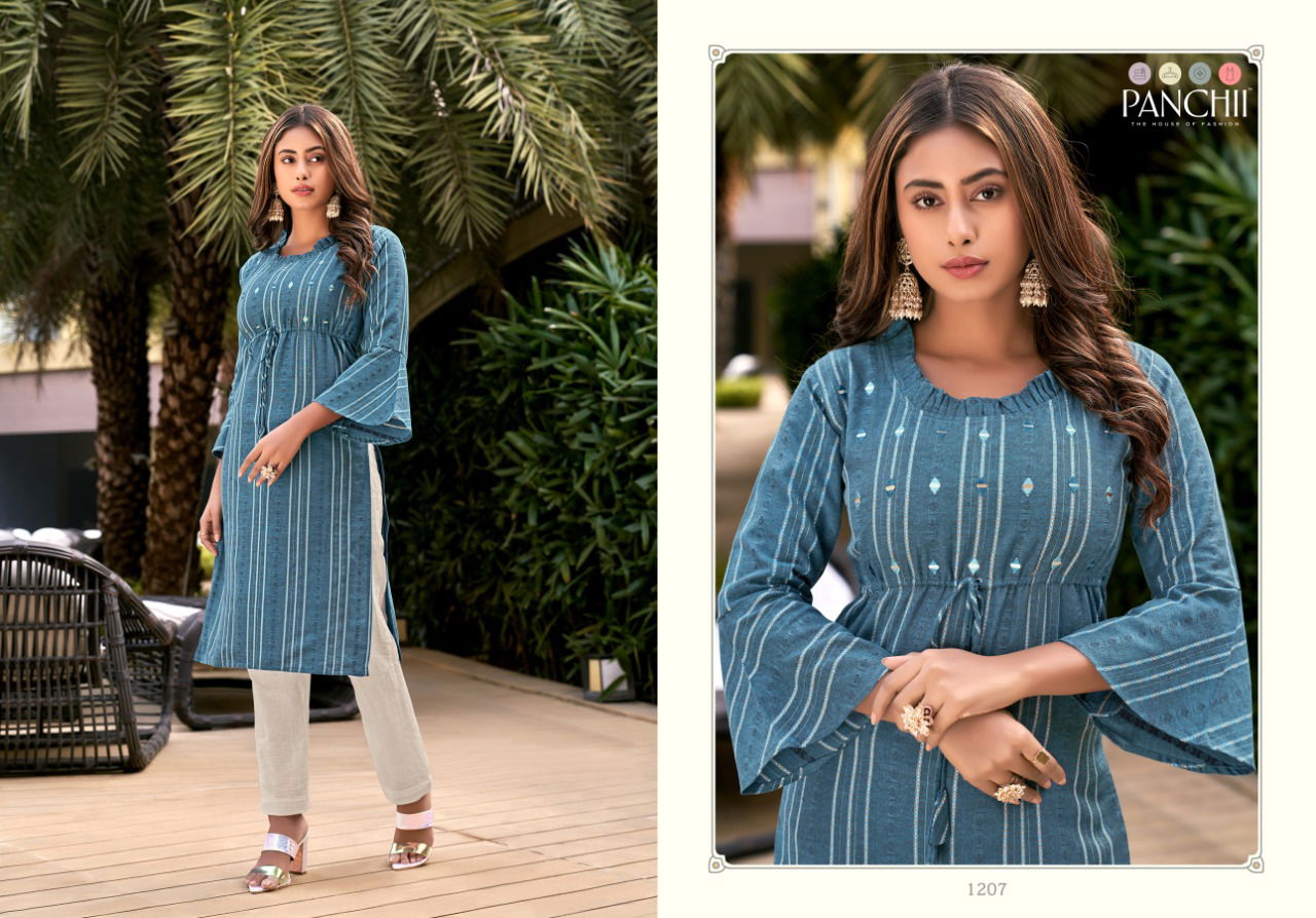 PANCHI NEW LOOK Fancy Latest Regular Wear Cotton Kurtis Collection